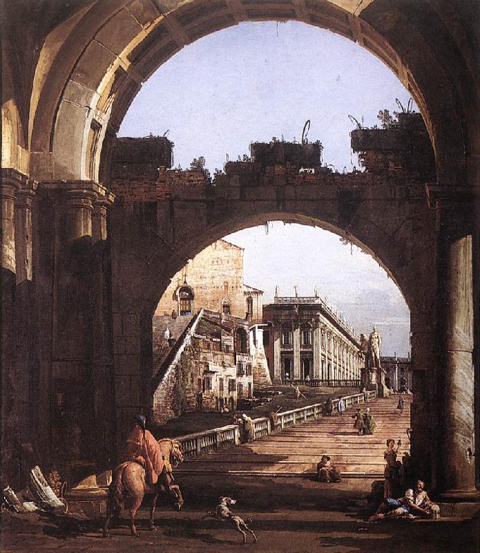 BELLOTTO, Bernardo Capriccio of the Capitol oil painting image